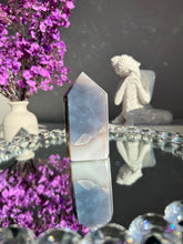 Load image into Gallery viewer, Amethyst tower with blue agate banding 3094
