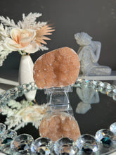 Load image into Gallery viewer, Orange Rainbow amethyst geode 3101
