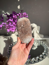 Load image into Gallery viewer, Pink rainbow amethyst geode healing crystals 3111
