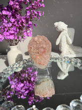 Load image into Gallery viewer, Pink rainbow amethyst geode healing crystals 3109
