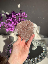 Load image into Gallery viewer, Pink rainbow amethyst geode healing crystals 3109
