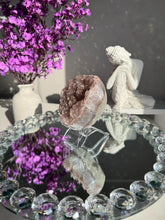 Load image into Gallery viewer, Pink rainbow amethyst geode healing crystals 3109
