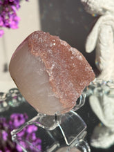 Load image into Gallery viewer, Pink rainbow amethyst geode healing crystals 3109
