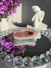 Load image into Gallery viewer, Deep pink rainbow amethyst geode healing crystals 3109
