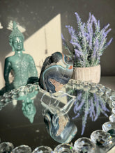 Load image into Gallery viewer, Green druzy rainbow amethyst geode with agate healing crystals 3110
