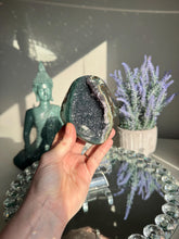 Load image into Gallery viewer, Druzy amethyst geode with jasper healing crystals 3110
