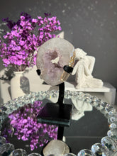 Load image into Gallery viewer, Amethyst geode on stand healing crystals 3109
