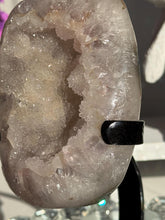 Load image into Gallery viewer, Druzy quartz geode on stand healing crystals 3110
