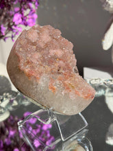 Load image into Gallery viewer, Pink rainbow amethyst geode healing crystals 3109
