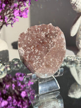 Load image into Gallery viewer, Pink rainbow amethyst geode healing crystals 3109
