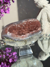 Load image into Gallery viewer, Deep pink rainbow amethyst geode healing crystals 3109
