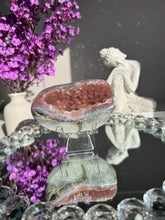 Load image into Gallery viewer, Deep pink rainbow amethyst geode healing crystals 3109
