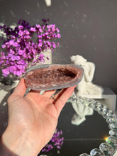 Load image into Gallery viewer, Deep pink rainbow amethyst geode healing crystals 3109
