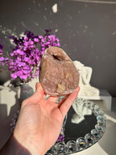 Load image into Gallery viewer, rainbow amethyst geode with calcite healing crystals 3110
