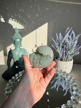 Load image into Gallery viewer, Green Amethyst Druzy Sphere, Crystal Healing Decor 3108
