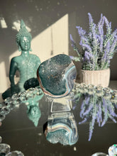 Load image into Gallery viewer, Green druzy rainbow amethyst geode with agate healing crystals 3110
