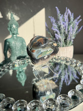 Load image into Gallery viewer, Green druzy rainbow amethyst geode with agate healing crystals 3110
