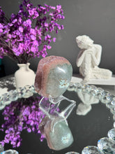 Load image into Gallery viewer, Rainbow amethyst geode with jasper and orange banding 3119
