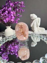 Load image into Gallery viewer, Pink Rainbow amethyst geode with calcite 3118
