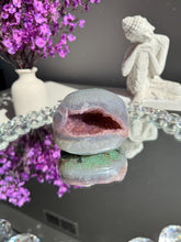 Load image into Gallery viewer, amethyst geode with agate and calcite 3120
