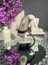 Load image into Gallery viewer, Druzy quartz geode on stand healing crystals 3110
