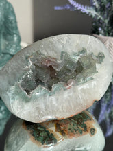 Load image into Gallery viewer, Rare Green Amethyst Geode: Polished Rainbow Crystal from Uruguay 3133
