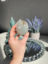 Load image into Gallery viewer, Green rainbow amethyst geode with pink  3129
