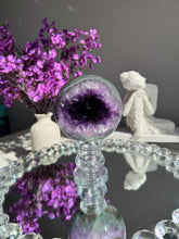 Load image into Gallery viewer, Amethyst Sphere with Jasper Geode, Polished Crystal Ball (96mm) 3122
