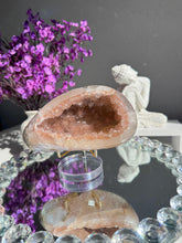 Load image into Gallery viewer, Coral orange Rainbow amethyst geode 3121
