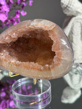 Load image into Gallery viewer, Coral orange Rainbow amethyst geode 3121
