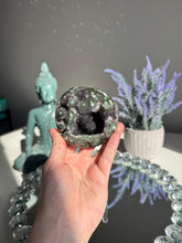 Load image into Gallery viewer, Green Rainbow amethyst geode 3118 stalactite jasper
