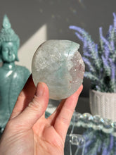 Load image into Gallery viewer, Green rainbow amethyst geode with pink  3129
