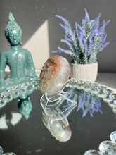 Load image into Gallery viewer, Green and orange rainbow amethyst geode 3130
