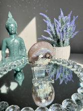 Load image into Gallery viewer, Green and orange rainbow amethyst geode 3130
