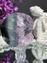 Load image into Gallery viewer, Druzy amethyst sphere with jasper 3150

