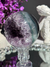 Load image into Gallery viewer, Druzy amethyst sphere with jasper 3150
