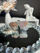 Load image into Gallery viewer, Druzy rainbow Amethyst heart set of 2 pieces 3156 3156
