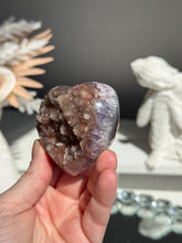 Load image into Gallery viewer, Orange sugar rainbow Amethyst heart 3155
