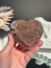 Load image into Gallery viewer, Orange rainbow Amethyst heart 3154
