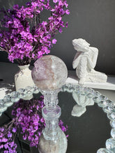 Load image into Gallery viewer, amethyst sphere with green/ pink pastel banding  3152

