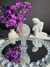 Load image into Gallery viewer, amethyst sphere with green/ pink pastel banding  3152
