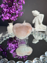 Load image into Gallery viewer, Pink druzy Amethyst heart 3153
