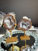 Load image into Gallery viewer, Agate Geode Jewelry Box, Druzy Quartz Crystal, Home Decor Stone 3139
