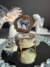Load image into Gallery viewer, Agate Geode Jewelry Box, Druzy Quartz Crystal, Home Decor Stone 3139
