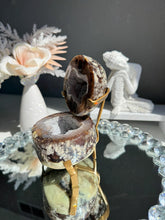 Load image into Gallery viewer, Agate Geode Jewelry Box, Druzy Quartz Crystal, Home Decor Stone 3139
