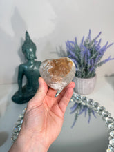 Load image into Gallery viewer, Orange Rainbow amethyst heart 3168
