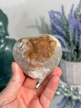 Load image into Gallery viewer, Orange Rainbow amethyst heart 3168
