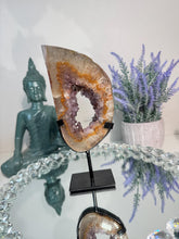 Load image into Gallery viewer, Rare Amethyst portal crystal with orange agate banding 3178
