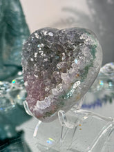 Load image into Gallery viewer, Green and pink Rainbow amethyst heart 3168
