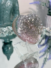 Load image into Gallery viewer, Green and pink Rainbow amethyst heart 3168
